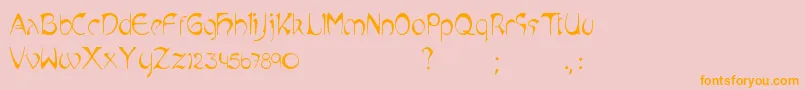 Muchalike Font – Orange Fonts on Pink Background