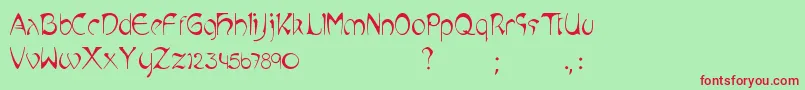 Muchalike Font – Red Fonts on Green Background