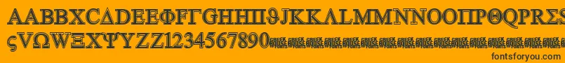 GreekhouseSymbolizedFree Font – Black Fonts on Orange Background