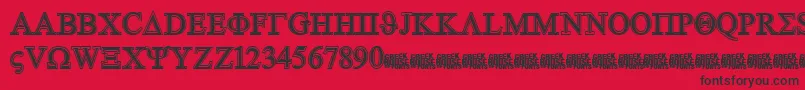 フォントGreekhouseSymbolizedFree – 赤い背景に黒い文字