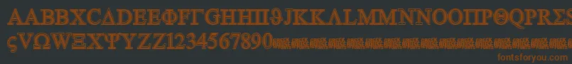 Шрифт GreekhouseSymbolizedFree – коричневые шрифты на чёрном фоне