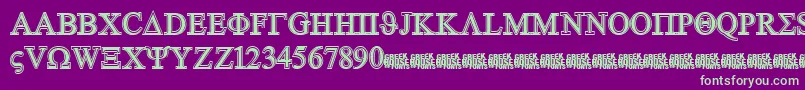 GreekhouseSymbolizedFree Font – Green Fonts on Purple Background