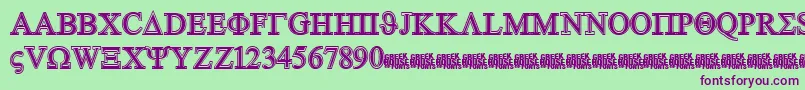 Police GreekhouseSymbolizedFree – polices violettes sur fond vert