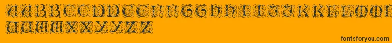 Romantik Font – Black Fonts on Orange Background