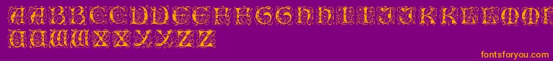 Romantik Font – Orange Fonts on Purple Background