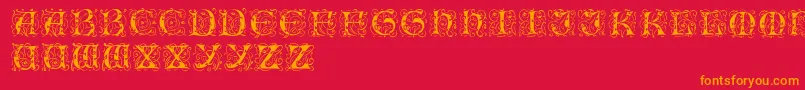 Romantik Font – Orange Fonts on Red Background