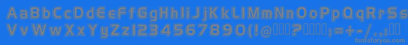 フォントH4vintageretro – 青い背景に灰色の文字