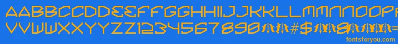 Saiba mais sobre a fonte KinineAlpha Fonte KinineAlpha – fontes laranjas em um fundo azul