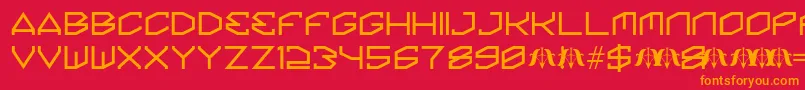 KinineAlpha Font – Orange Fonts on Red Background