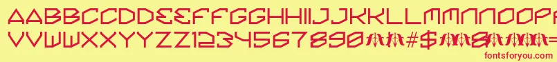 KinineAlpha Font – Red Fonts on Yellow Background