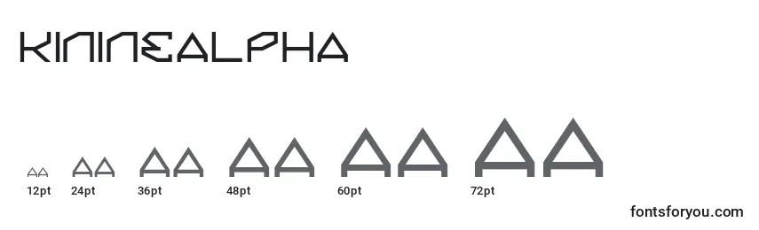 Größen der Schriftart KinineAlpha