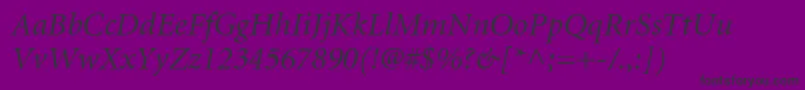 Fonte MinionItalic – fontes pretas em um fundo violeta