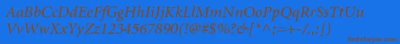 Шрифт MinionItalic – коричневые шрифты на синем фоне