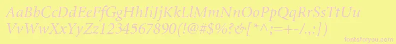 MinionItalic Font – Pink Fonts on Yellow Background