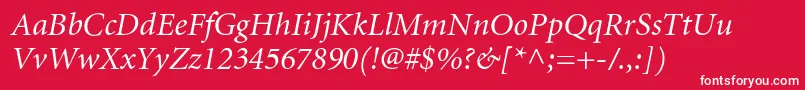 MinionItalic Font – White Fonts on Red Background