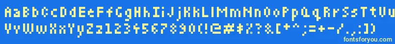 Hgjb Font – Yellow Fonts on Blue Background