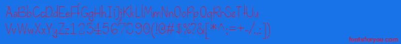 フォントRolande – 赤い文字の青い背景