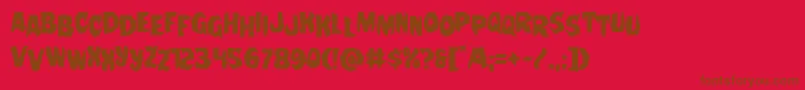 Nightchildestag Font – Brown Fonts on Red Background