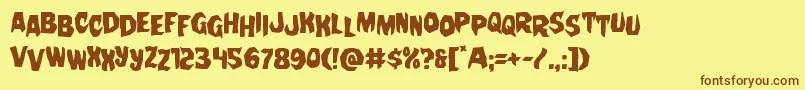 Nightchildestag Font – Brown Fonts on Yellow Background