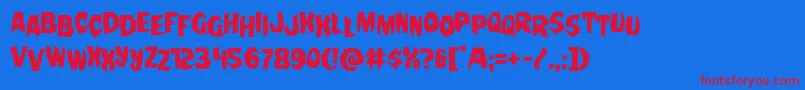 Nightchildestag Font – Red Fonts on Blue Background