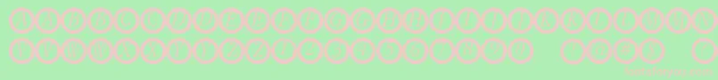 Шрифт Garanitialrings – розовые шрифты на зелёном фоне