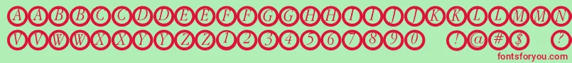 Garanitialrings Font – Red Fonts on Green Background