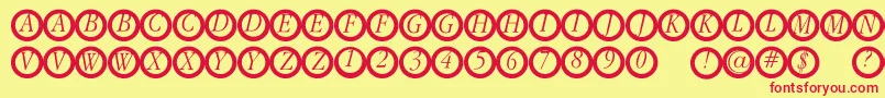 Garanitialrings-fontti – punaiset fontit keltaisella taustalla