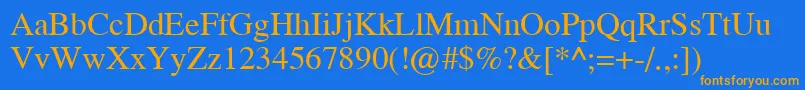DonteNormal Font – Orange Fonts on Blue Background