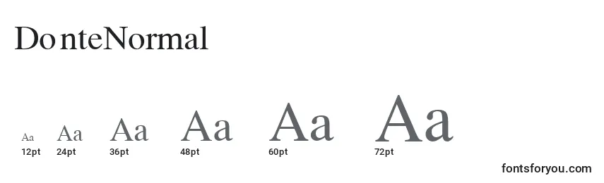 DonteNormal Font Sizes