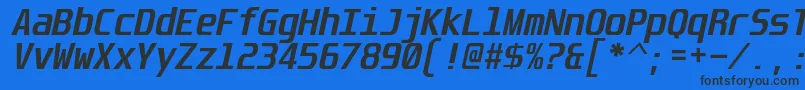 フォントUnispace ffy – 黒い文字の青い背景
