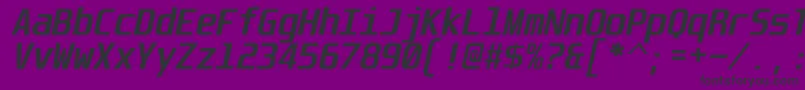 Unispace ffy-Schriftart – Schwarze Schriften auf violettem Hintergrund