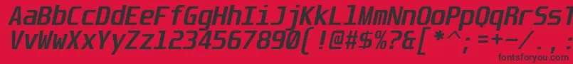 Unispace ffy Font – Black Fonts on Red Background