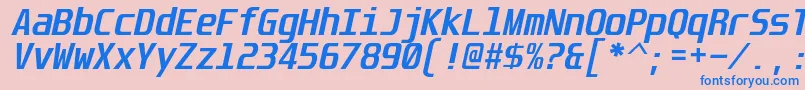 Unispace ffy Font – Blue Fonts on Pink Background