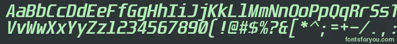 Unispace ffy-Schriftart – Grüne Schriften auf schwarzem Hintergrund