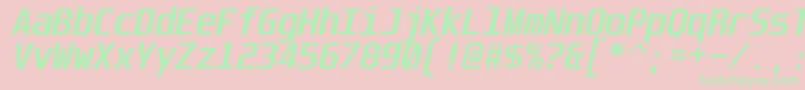 Unispace ffy Font – Green Fonts on Pink Background