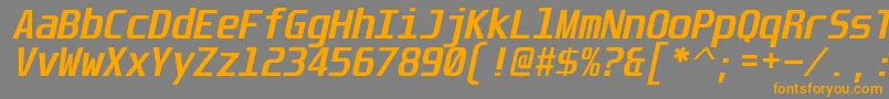 Unispace ffy Font – Orange Fonts on Gray Background