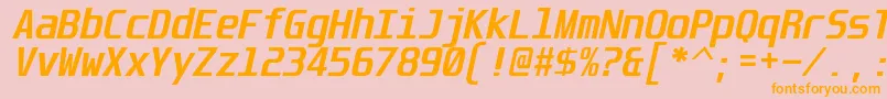 Unispace ffy Font – Orange Fonts on Pink Background