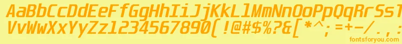 Unispace ffy Font – Orange Fonts on Yellow Background