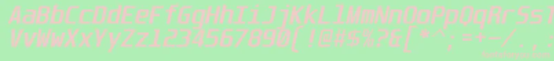 Unispace ffy Font – Pink Fonts on Green Background