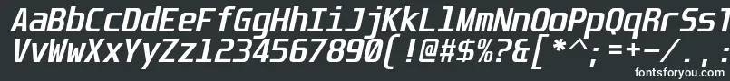 Unispace ffy-fontti – valkoiset fontit mustalla taustalla
