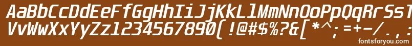 Unispace ffy-fontti – valkoiset fontit ruskealla taustalla