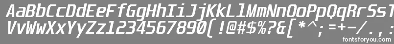 フォントUnispace ffy – 灰色の背景に白い文字