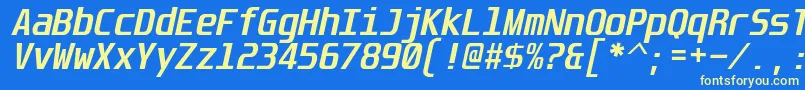 Unispace ffy Font – Yellow Fonts on Blue Background