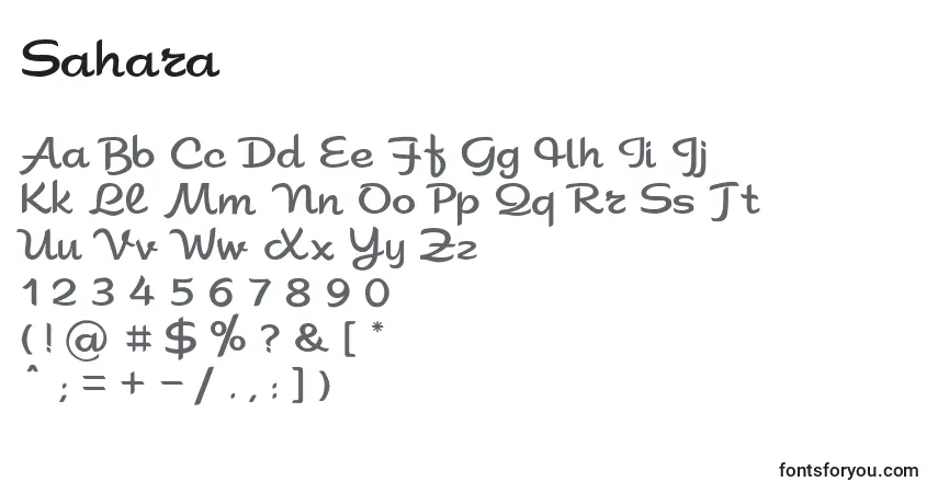 Fuente Sahara - alfabeto, números, caracteres especiales