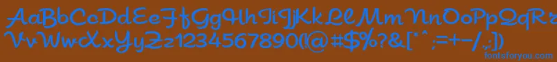Sahara Font – Blue Fonts on Brown Background