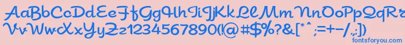 Sahara Font – Blue Fonts on Pink Background