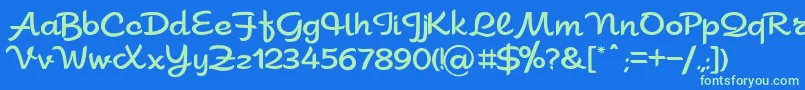 Sahara Font – Green Fonts on Blue Background