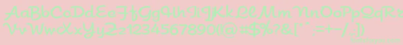 Sahara Font – Green Fonts on Pink Background