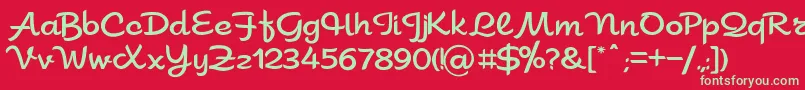 Sahara Font – Green Fonts on Red Background