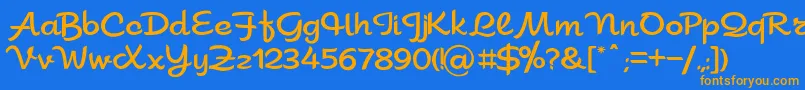 Sahara Font – Orange Fonts on Blue Background